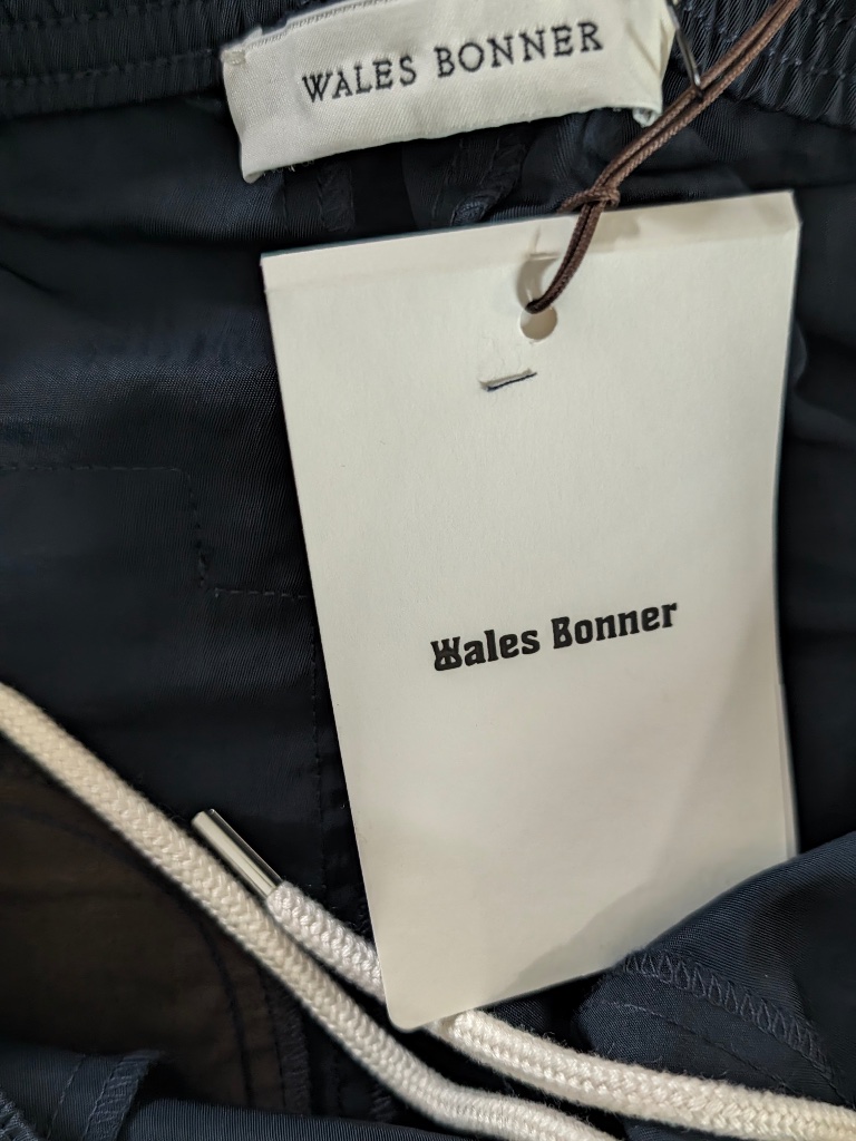 Wales Bonner Guide Track Pants L Navy Taslan Gaberdine Pintuck Zipped Cuffs Nwt — image 4 of 8